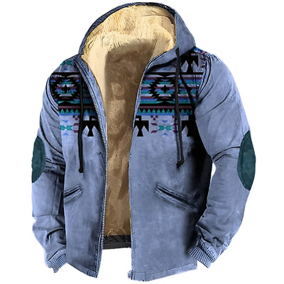 Terrance - Chaqueta con capucha estilo tribal para hombres