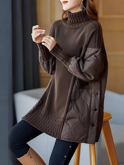 Vonda - Cómodo jersey de cuello alto para mujer