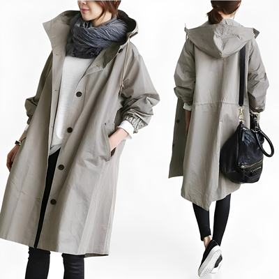 Giselle - Impermeable Chaqueta de Lluvia con Capucha para Mujer