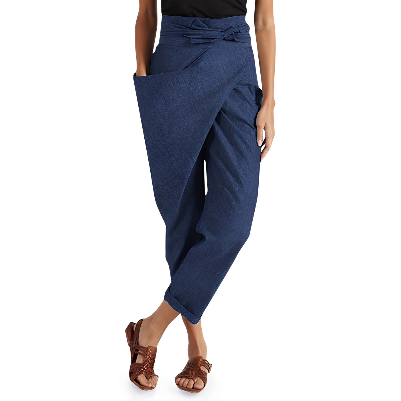 Courteney - Pantalones Harem Casuales de Talle Alto para Mujeres