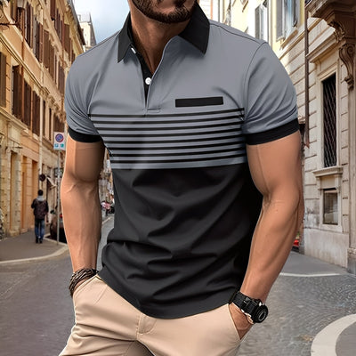 Rayden - Elegante camisa polo rayada para hombres