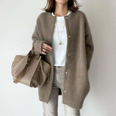 Madoline - Chaqueta de punto suelto con botones para mujer