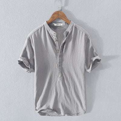 Nico - Camisa casual en lino y algodón de manga corta