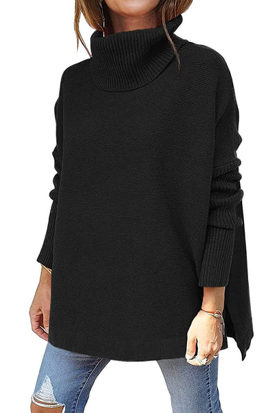 Macey - Suéter de lana para mujeres con cuello alto y estilo casual