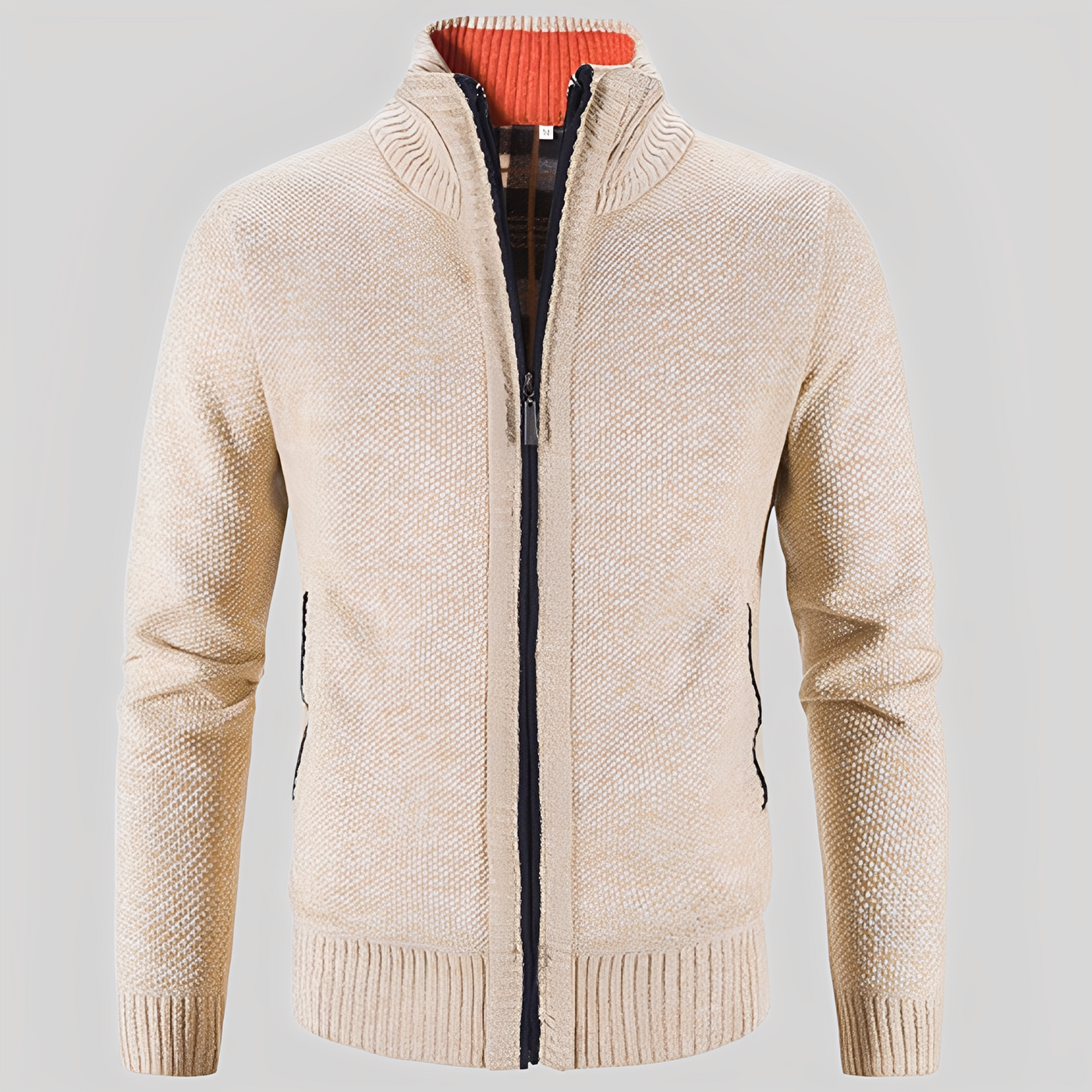 Kelvin - Sencilla Chaqueta de Punto con Cremallera para Hombres