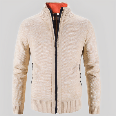 Kelvin - Sencilla Chaqueta de Punto con Cremallera para Hombres