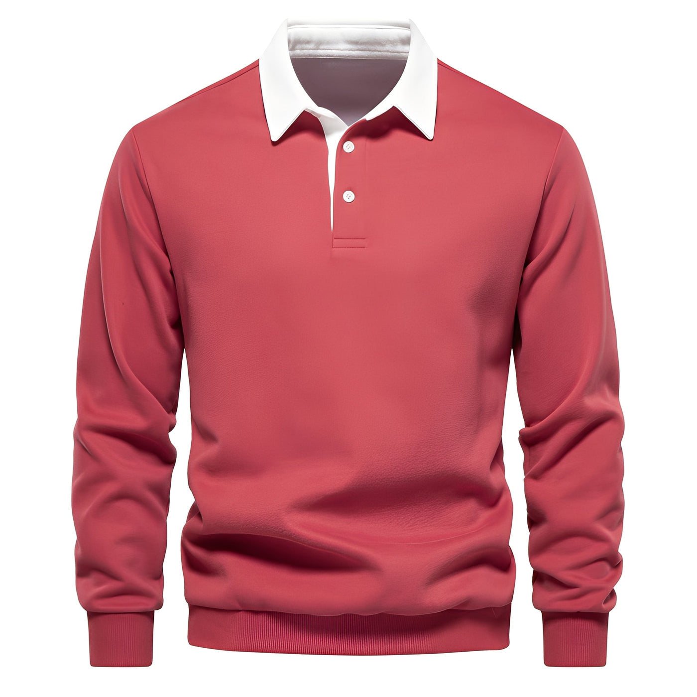 Shelton - Camisa Polo de Manga Larga Casual para Hombres