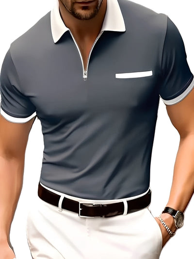 Winton - Camisa casual con cremallera para hombres
