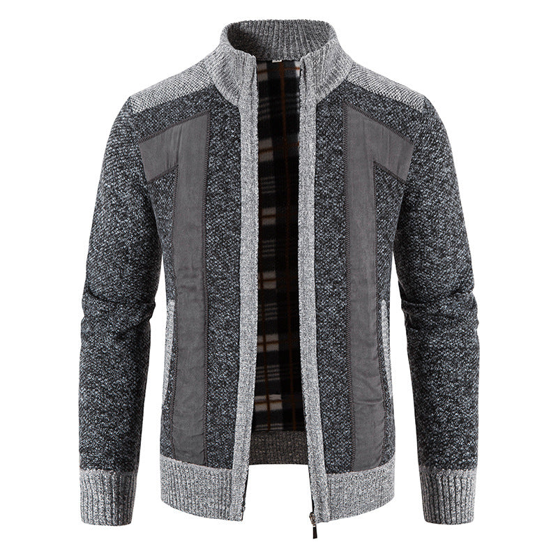 Domenic - Chaqueta de peluche con cremallera para hombres