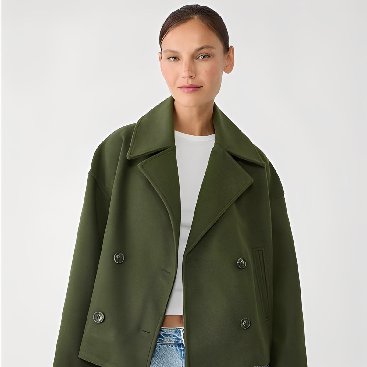Abegail - Chaqueta corta holgada y casual para mujeres