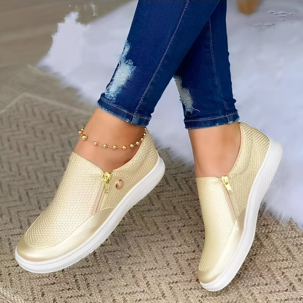 Renita - Zapatos casuales con cremallera para mujeres