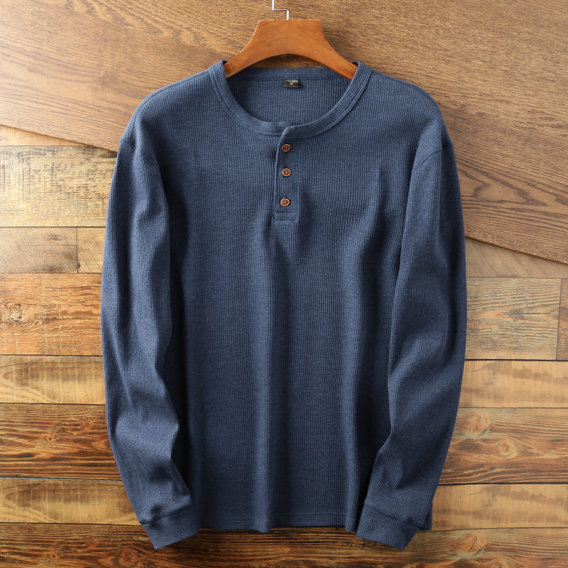 Samuel - Camisa de punto retro con mangas largas para hombres