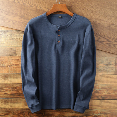 Samuel - Camisa de punto retro con mangas largas para hombres