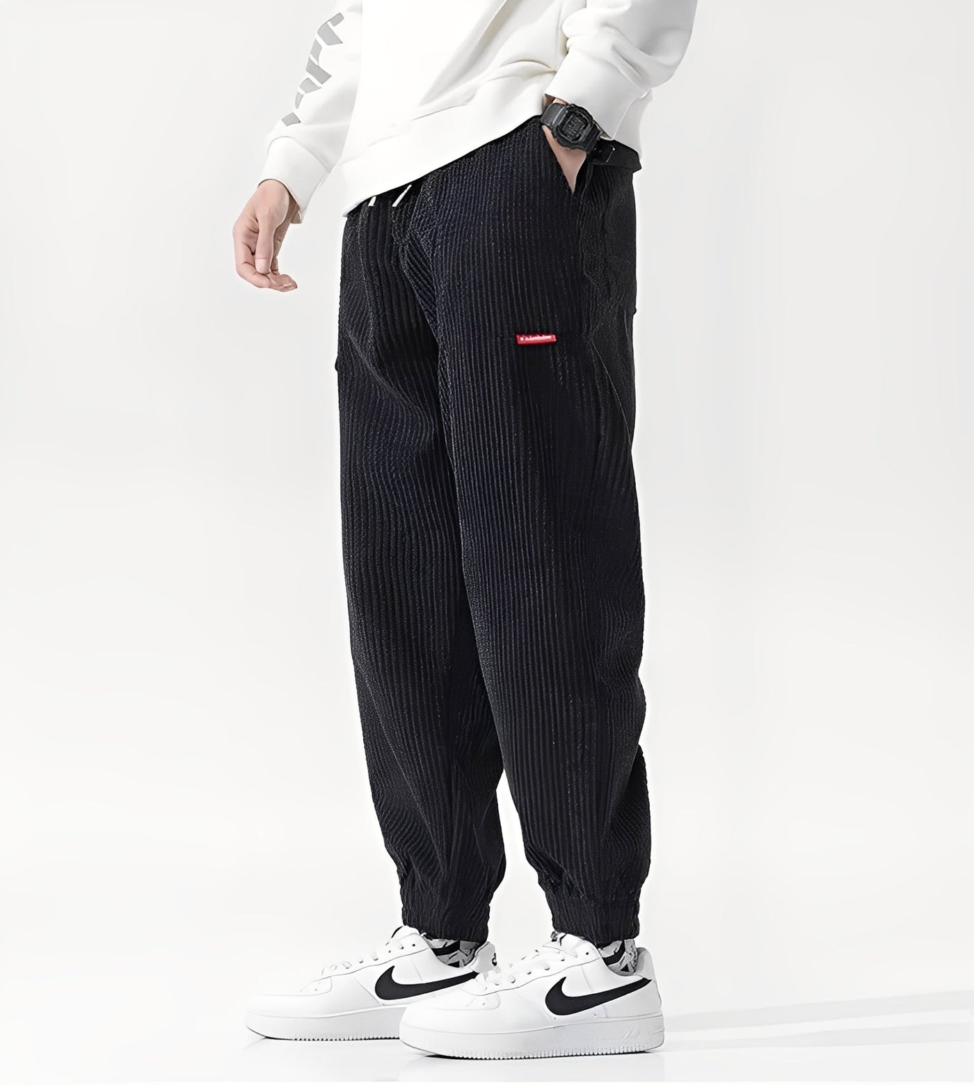 Nicholas - Pantalones de Correr Elegantes de Pana para Hombres