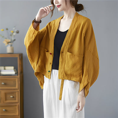 Shelia - Cardigan corto holgada con bolsillos