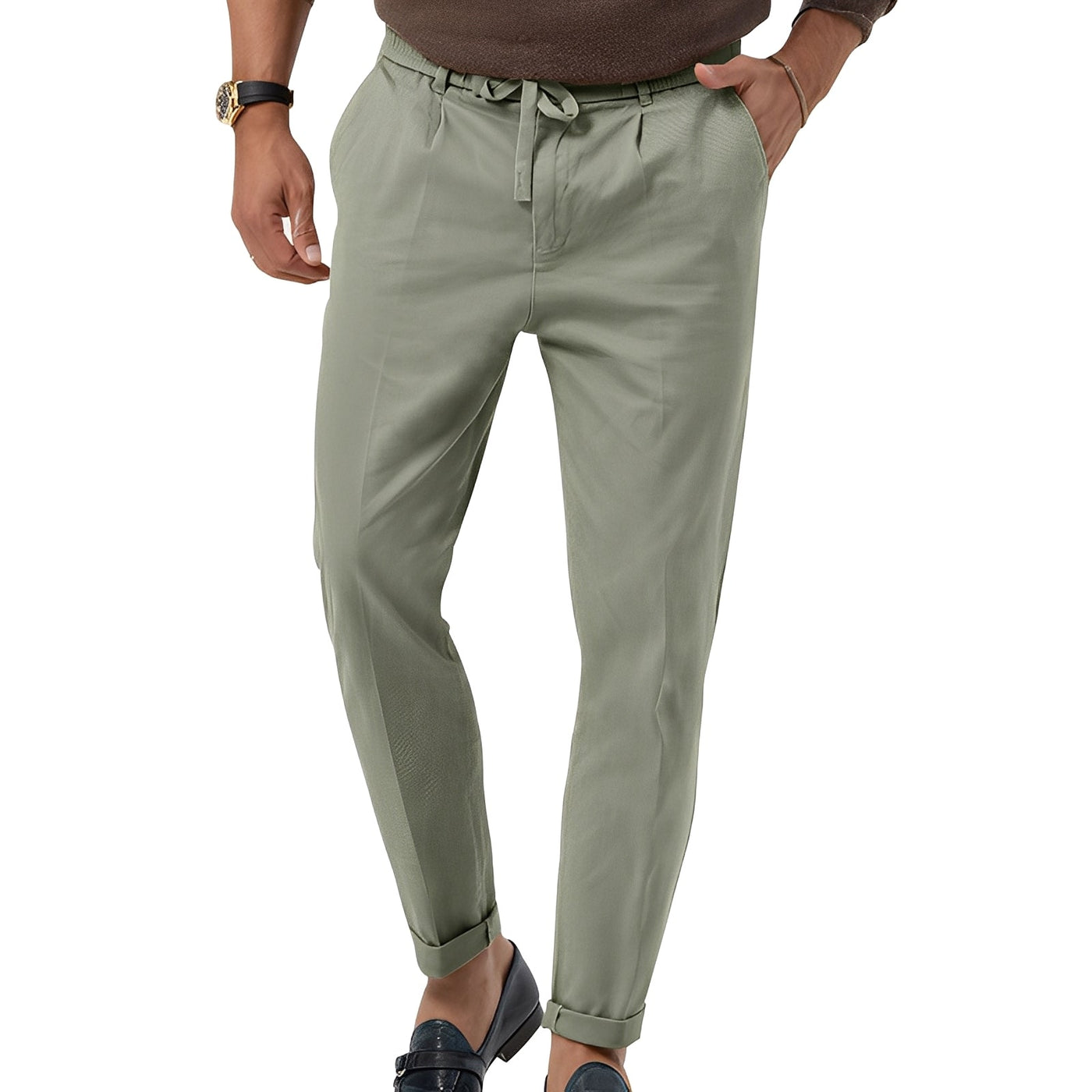 Karson - Pantalón de traje formal recto para hombres
