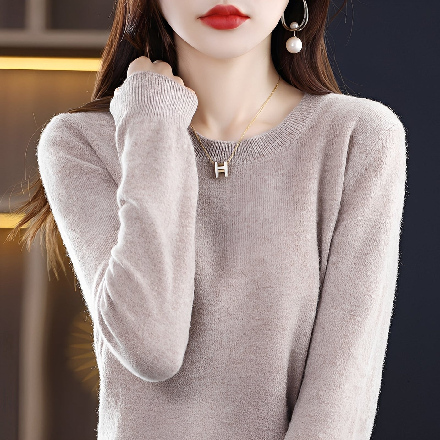 Julia - Elegante, ajustado suéter de lana para mujeres
