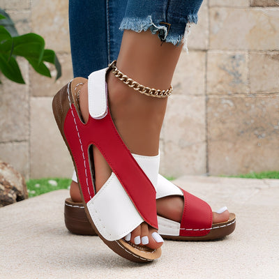 Clarissa - Sandalias casuales de cuña con correas cruzadas para mujeres