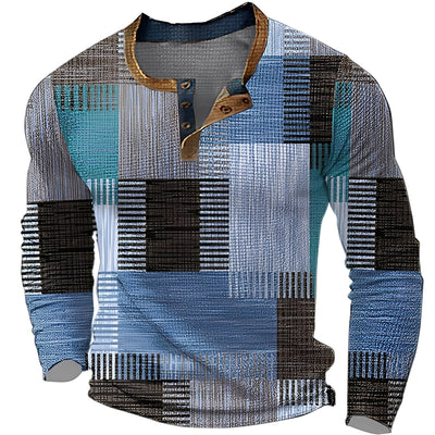 Brennan - Camisa de manga larga casual impresa para hombres