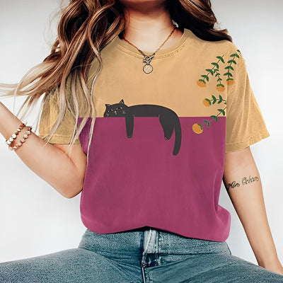 Alvina - Camiseta casual con motivo para mujer