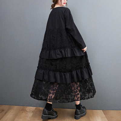 Lauryn - Vestido bohemio casual con volantes para mujer
