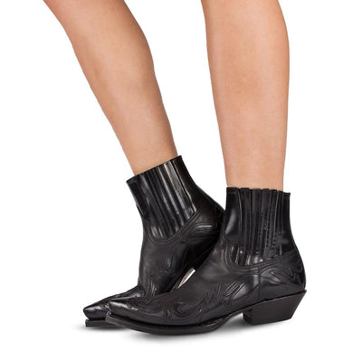 Geraldine - Botas de vaquero retro de cuero para mujeres