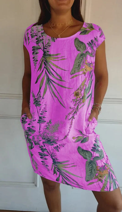 Britt – Vestido con estampado y cuello redondo