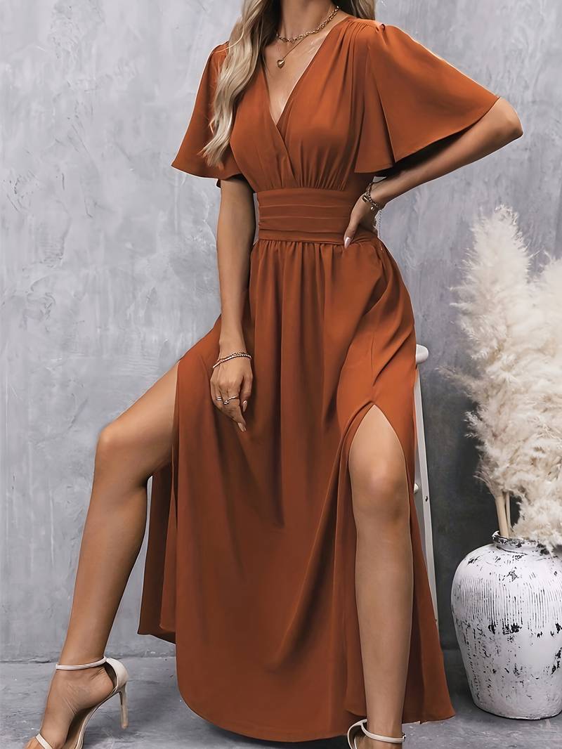 Juliette – Vestido con Cuello Volante y Cintura Plisada para Mujer