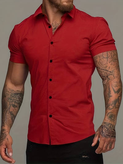 Brent - Camisa Casual Chic de Manga Corta
