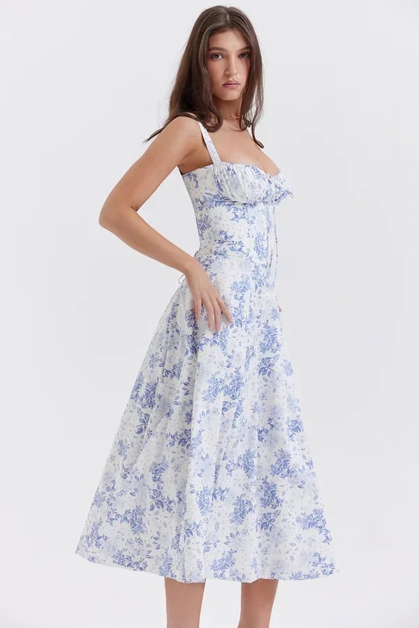 Carmen - Vestido de verano bustier cómodo con estampado floral