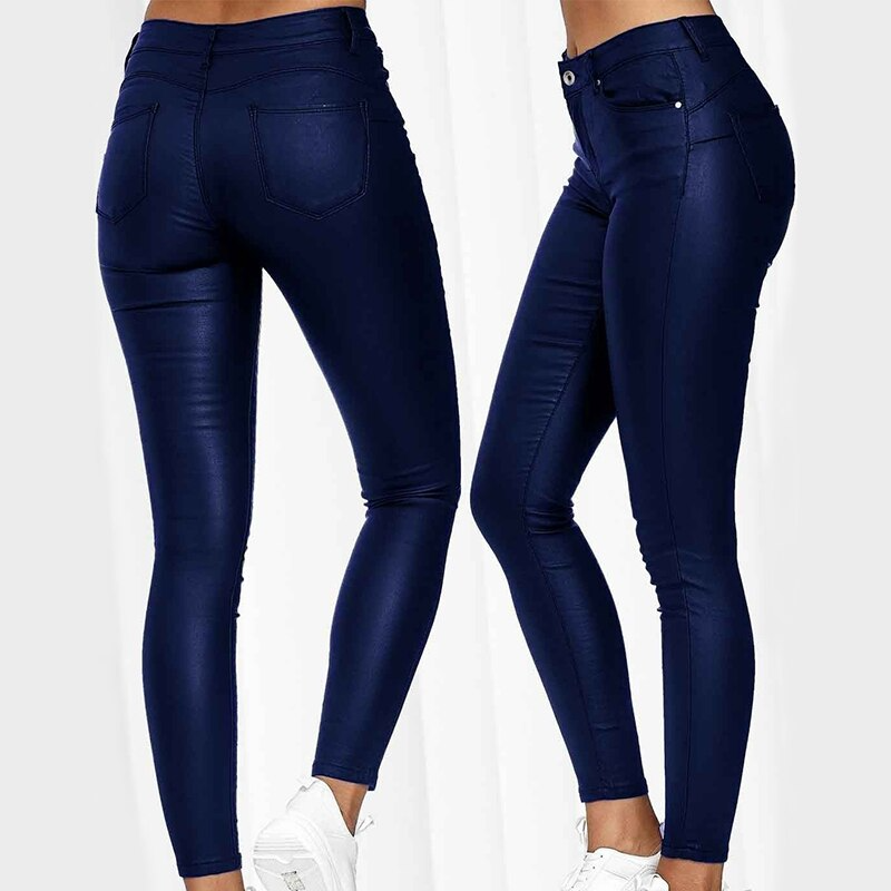 Dina – Pantalones de Cuero Elásticos