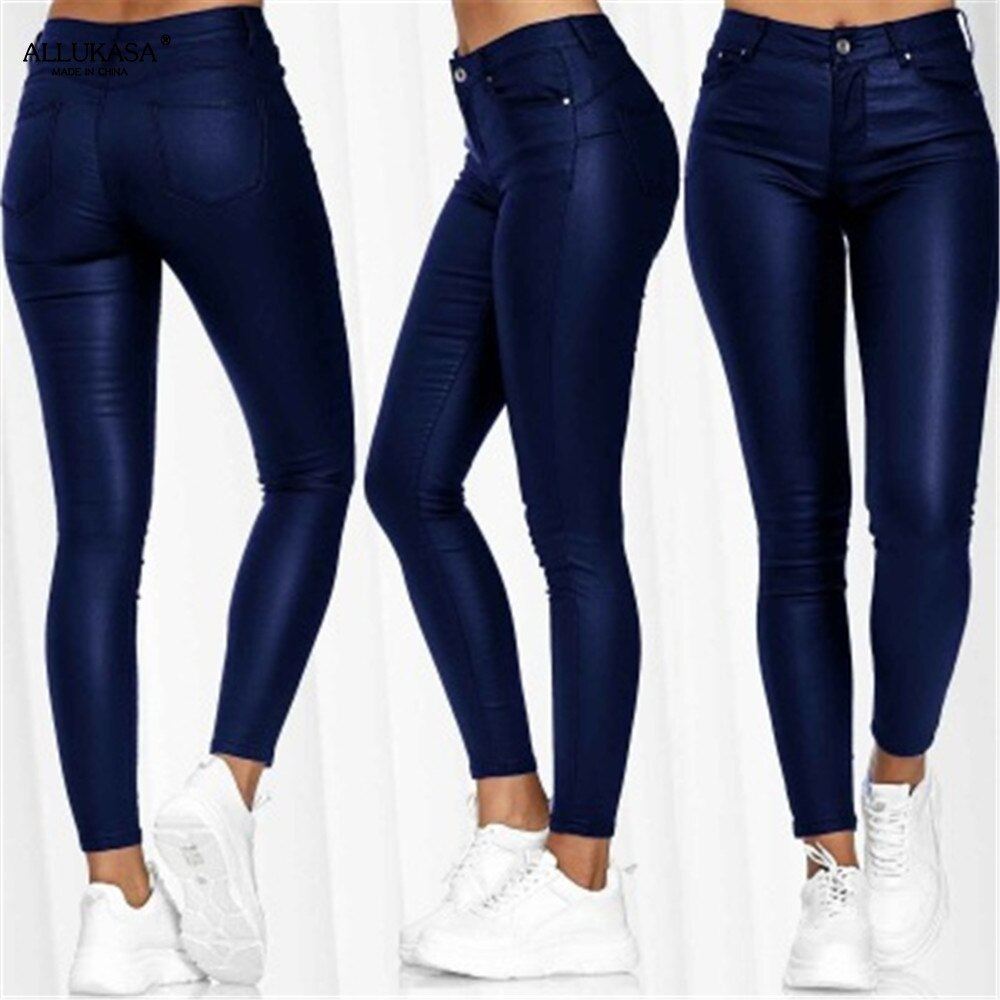 Dina – Pantalones de Cuero Elásticos