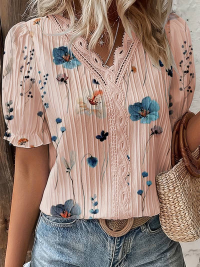 Ava - Blusa de Primavera con Escote en V y Comodidad Ligera
