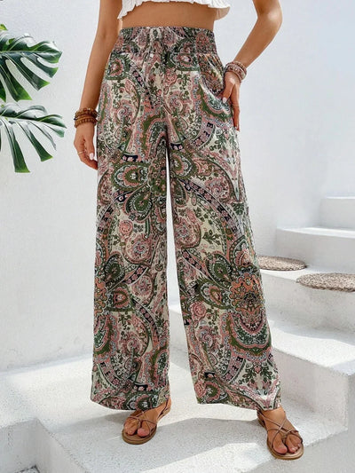 Lauren - Pantalones de pierna ancha con estampado llamativo