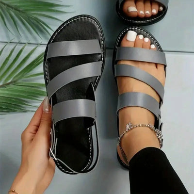 Diana - Sandalias mujer romanas chic planas con tira al tobillo