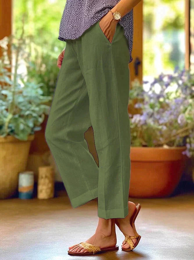 Oona - Pantalones lino verano mujer
