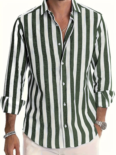 Harold - Camisa de Manga Larga a Rayas Modernas