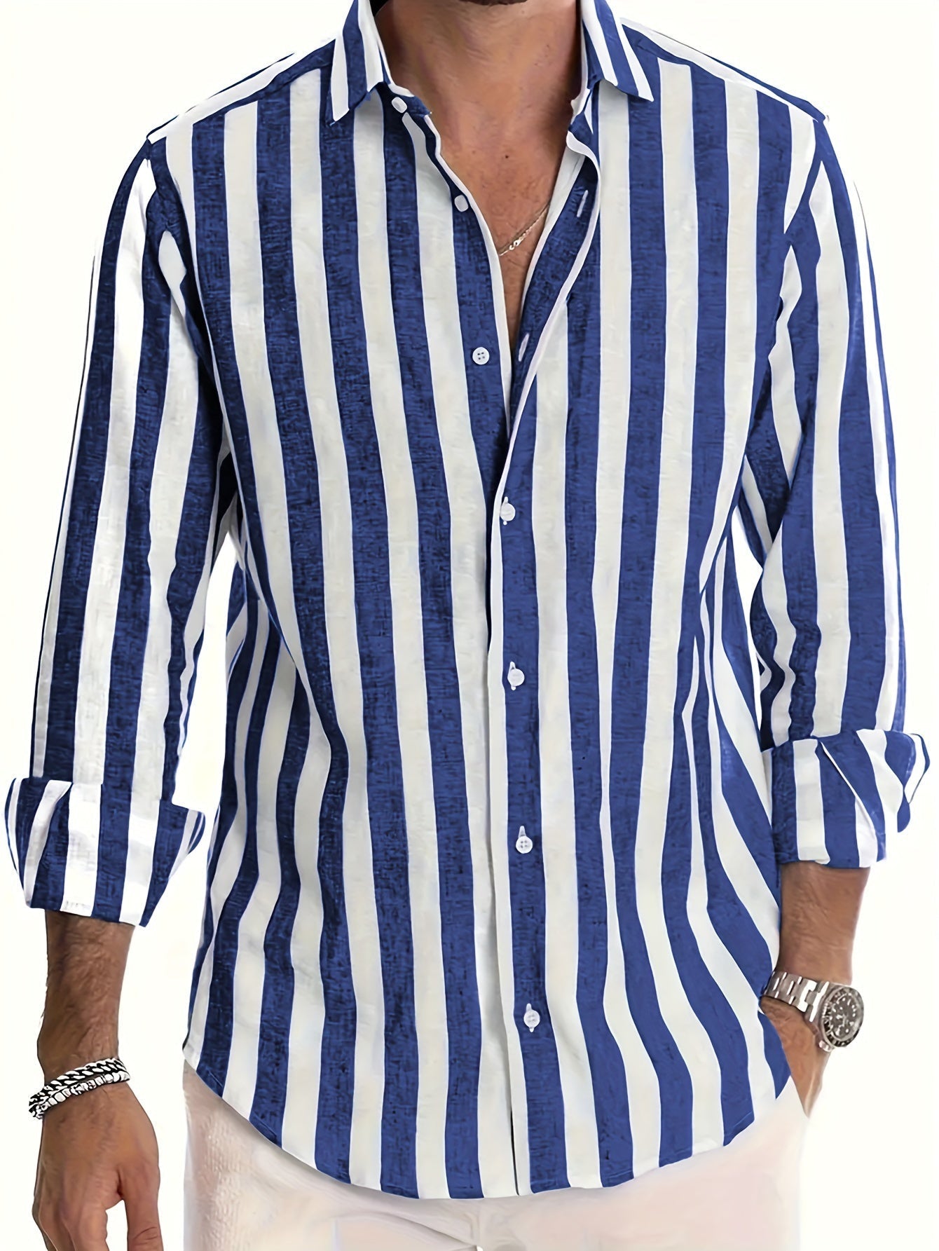 Harold - Camisa de Manga Larga a Rayas Modernas