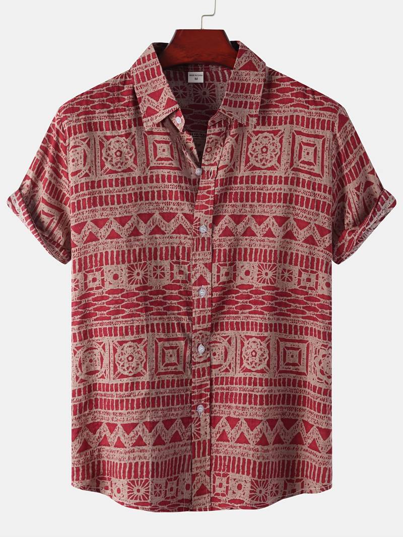 Kenneth - Camisa Casual de Manga Corta con Estilo Fresco