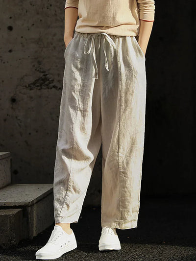 Maria - Elegante pantalón de mujer de algodón puro