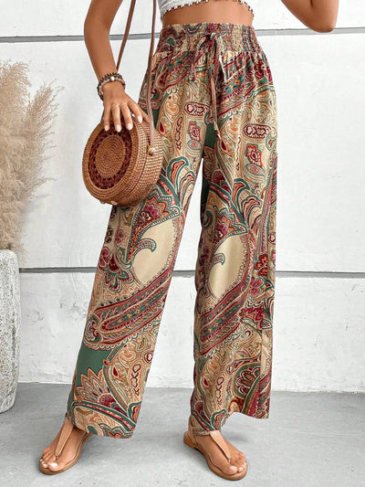 Lauren - Pantalones de pierna ancha con estampado llamativo