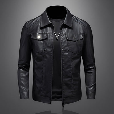 Brycen - Clásica estrecha chaqueta de cuero para hombres