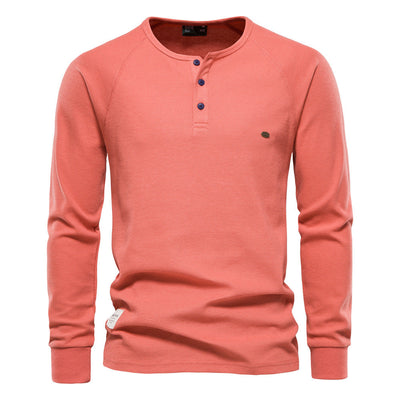 Jacob - Camisa Casual de Manga Larga de Waffle para Hombres