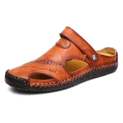 Elroy - Elegantes sandalias ortopédicas de cuero para hombres