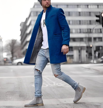 Cordell - Casual largo abrigo de lana para hombres