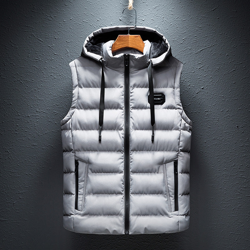 Davin - Chaleco moderno de polar con capucha para hombres