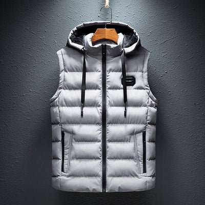 Davin - Chaleco moderno de polar con capucha para hombres