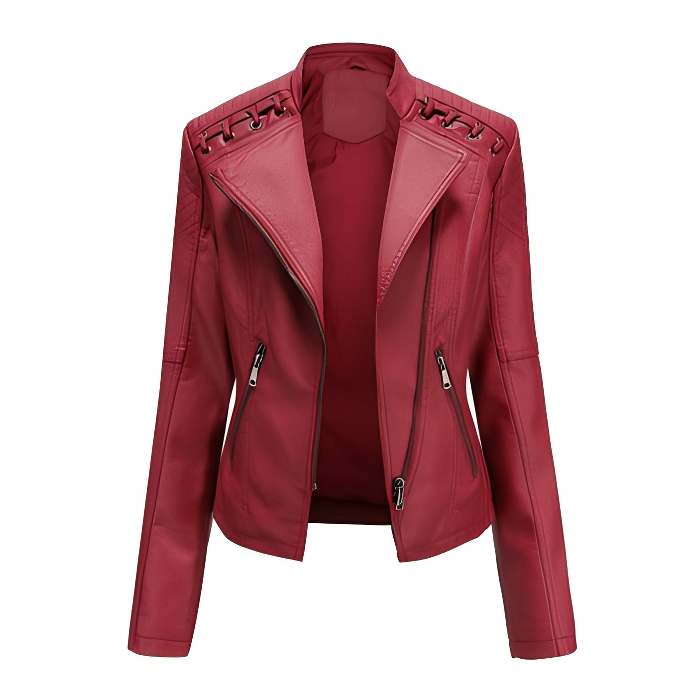 Narelle - Elegante, estrecha chaqueta corta de cuero para mujeres