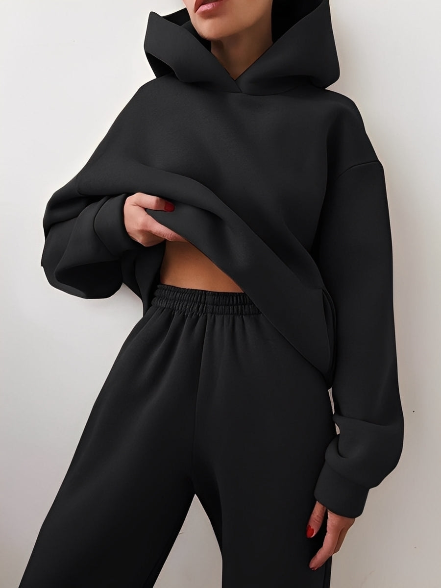 Jasmine - Conjunto de chándal holgadamente ajustado con capucha para mujeres