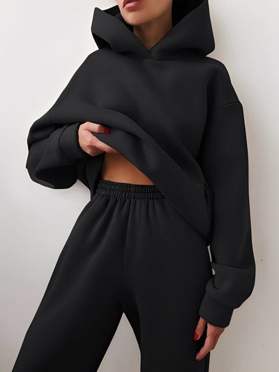 Jasmine - Conjunto de chándal holgadamente ajustado con capucha para mujeres